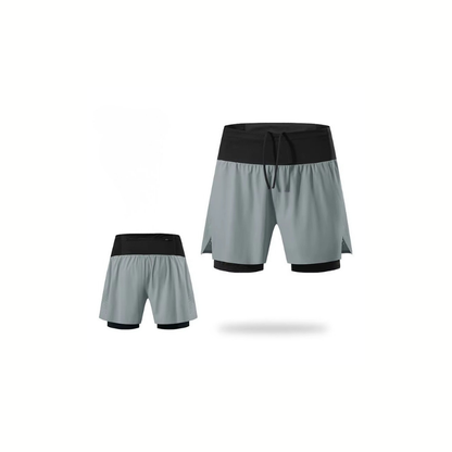 DROMO - Pantaloncino Running 2-in-1 con Tasche Multifunzionali