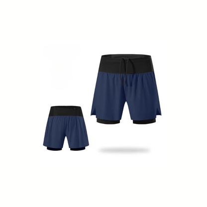 DROMO - Pantaloncino Running 2-in-1 con Tasche Multifunzionali