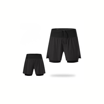 DROMO - Pantaloncino Running 2-in-1 con Tasche Multifunzionali