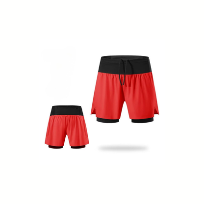 DROMO - Pantaloncino Running 2-in-1 con Tasche Multifunzionali